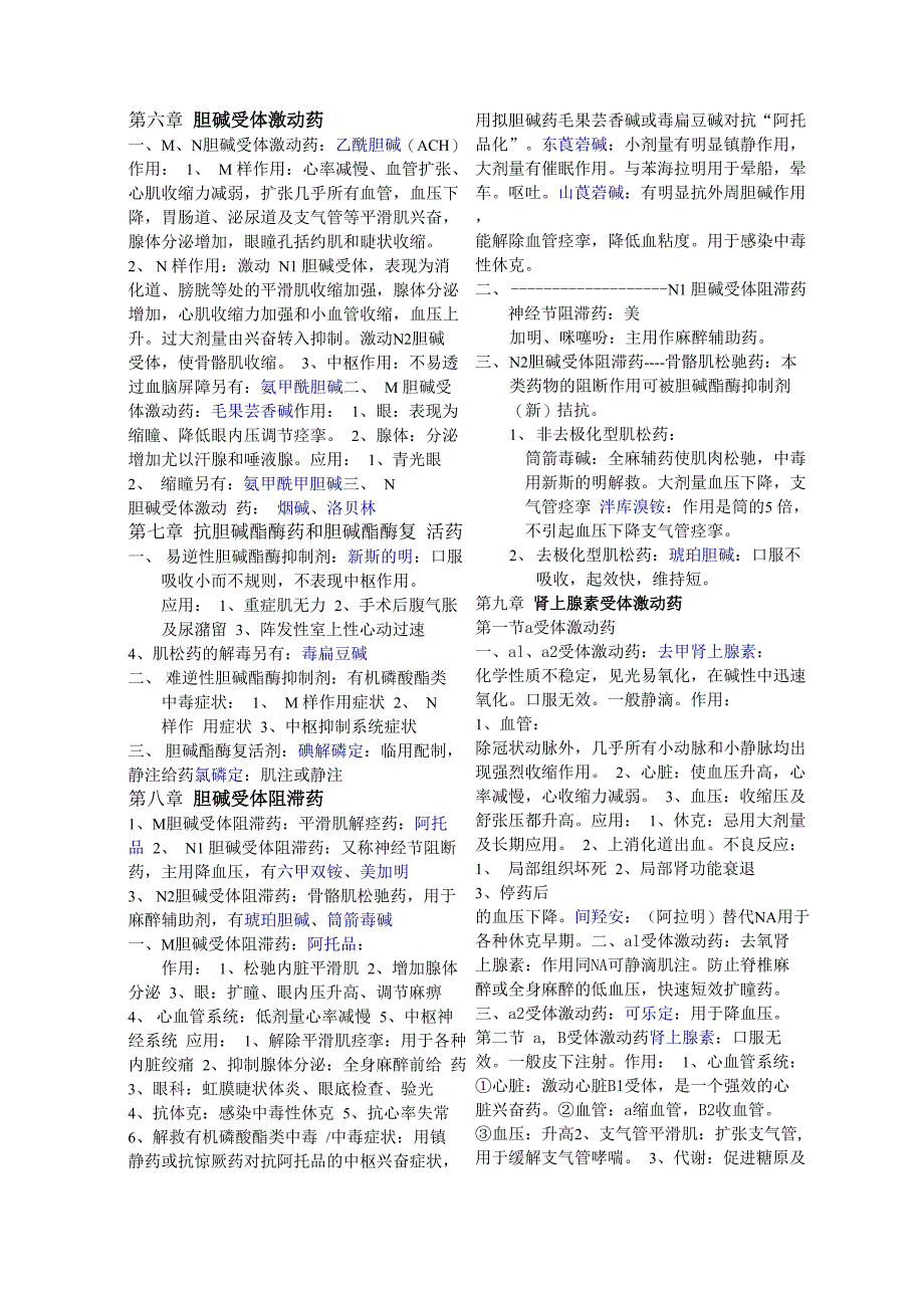 完整版药理学知识点归纳_第1页