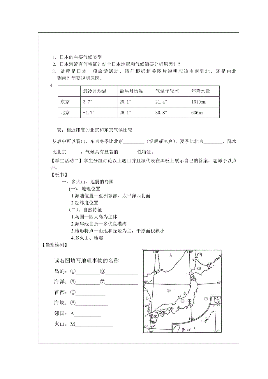 初中地理教案评选—日本_第4页