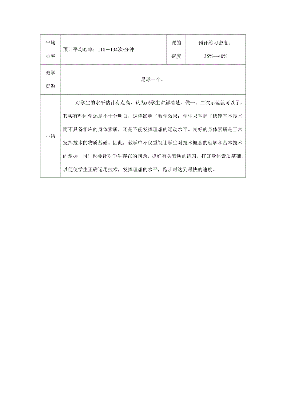 短跑中的途中跑教学设计及教案五_第4页