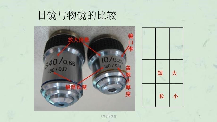 显微镜结构图及使用方法ppt课件_第5页