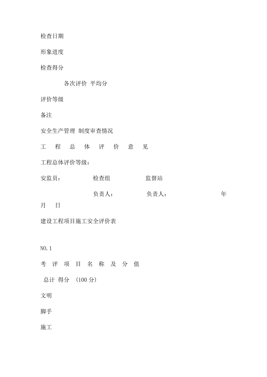 四川省住房和城乡建设厅建设工程项目施工安全评价书及建设工程项目施工安全评价表_第3页