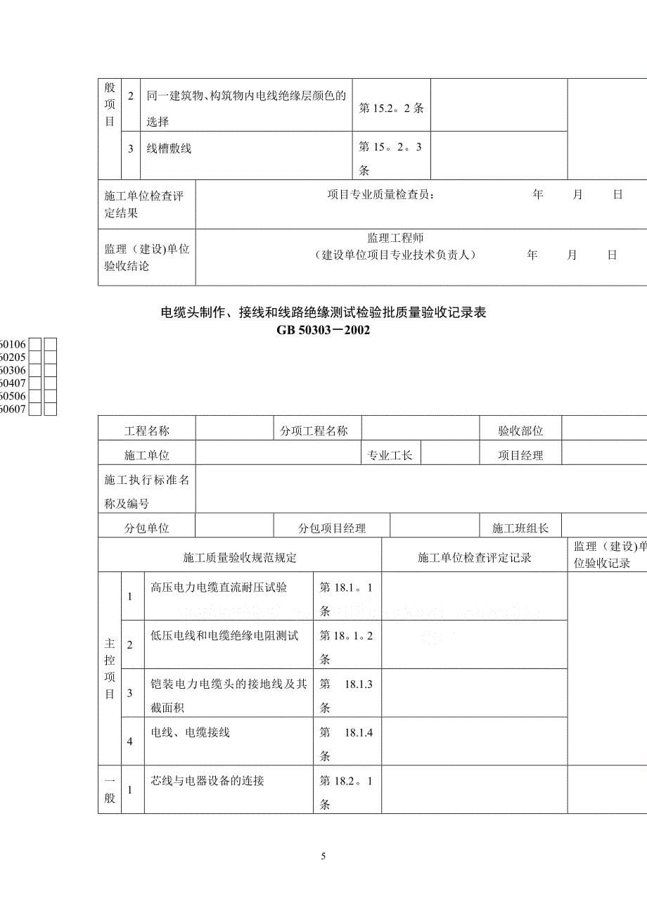 建筑电气工程检验批质量验收记录表_第5页