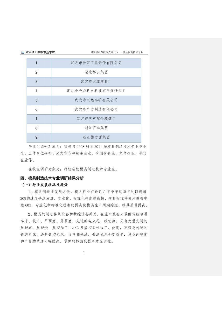 模具制造技术专业人才需求调研报告_第5页