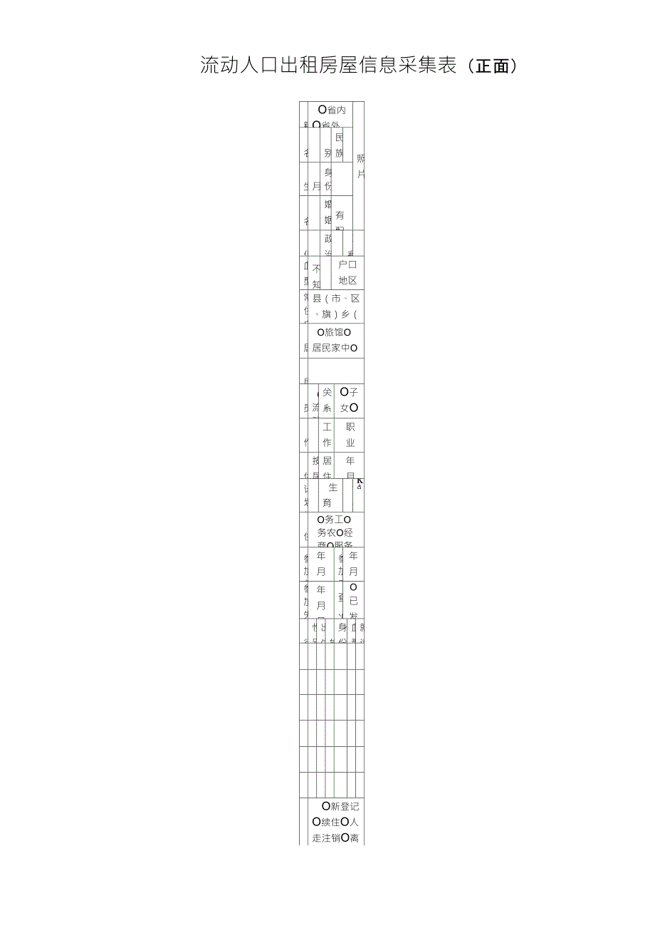 流动人口出租房屋信息采集表_第1页