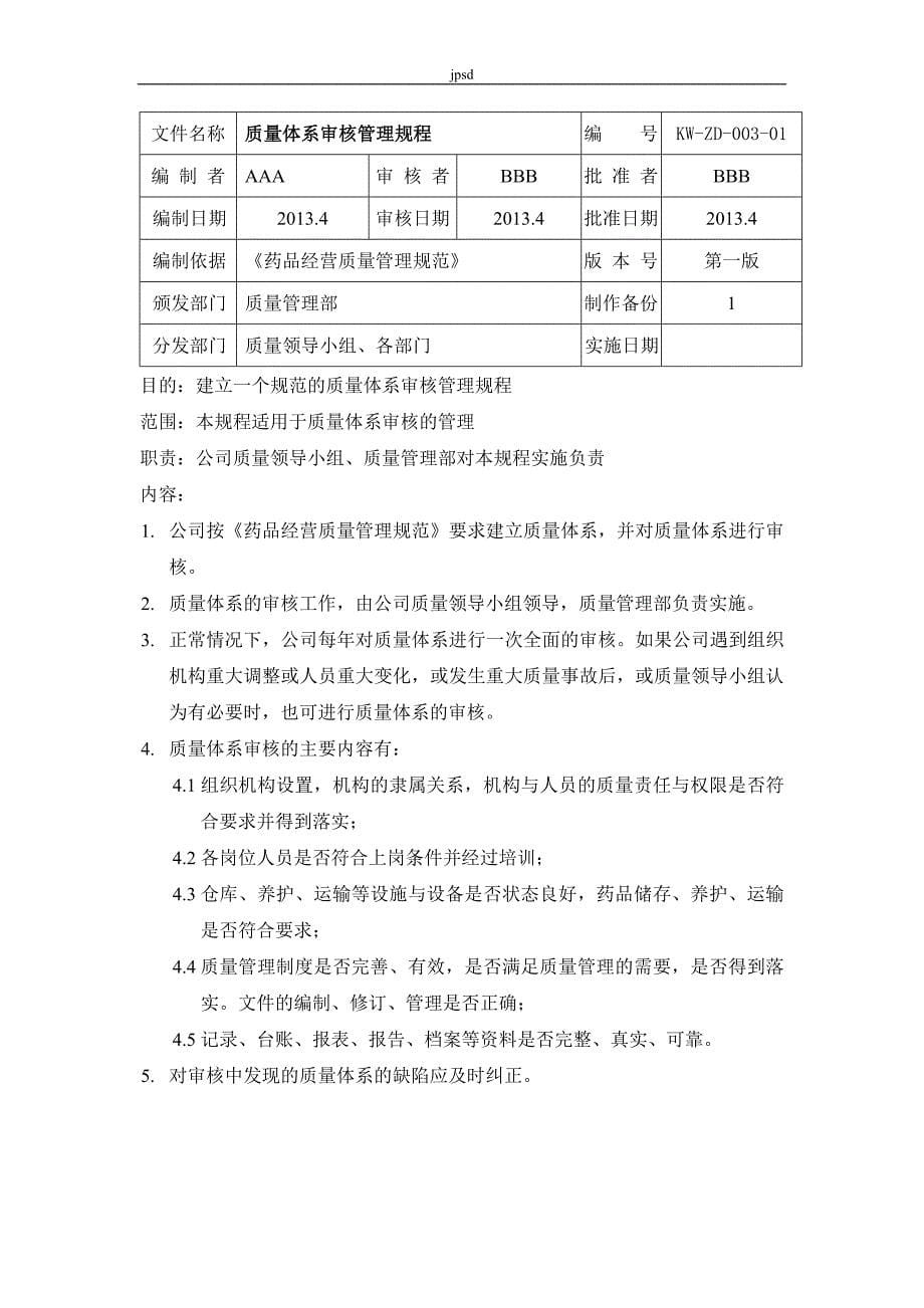 医药零售企业质量管理制度文件大全_第5页