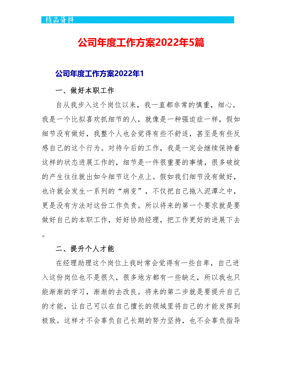 公司年度工作计划2022年5篇_第1页