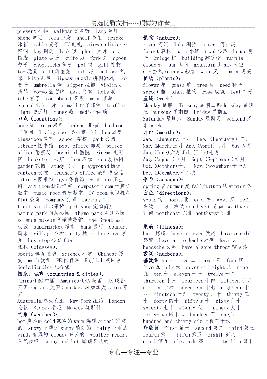 完整版小升初英语单词汇总(共9页)_第2页