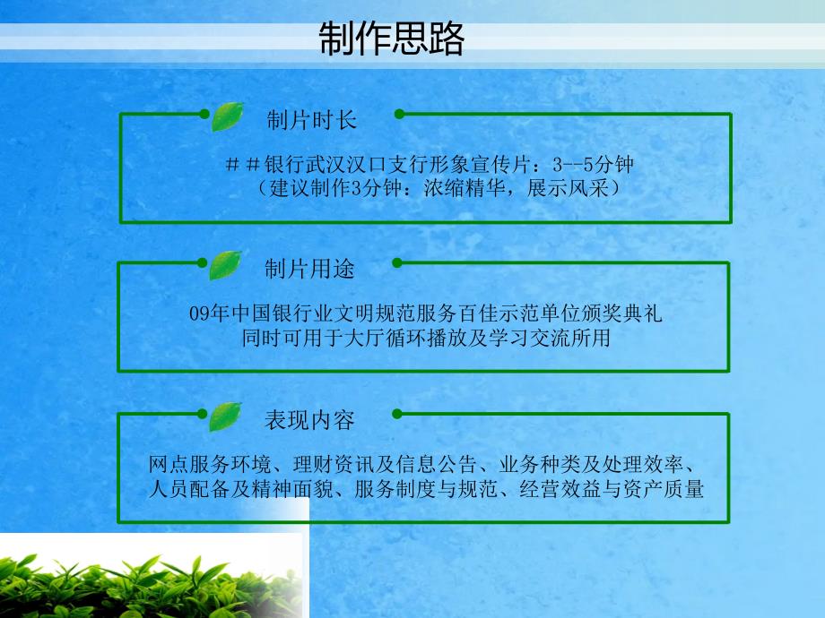 银行支行形象宣传片ppt课件_第3页