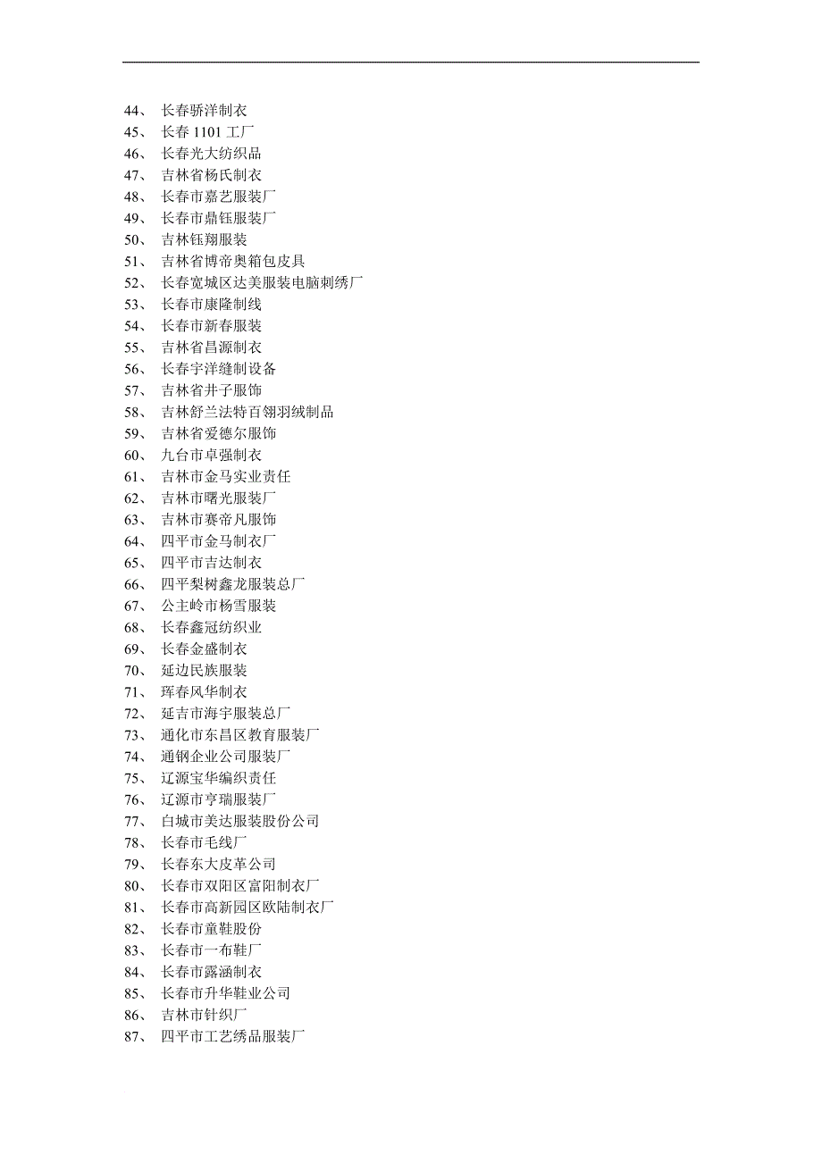 吉林省服装协会第三届团体会员单位_第2页