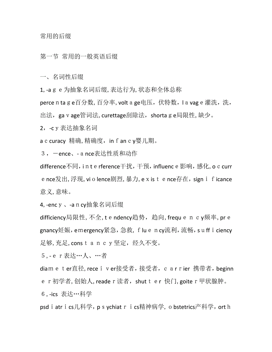 常用的一般英语后缀总汇_第1页