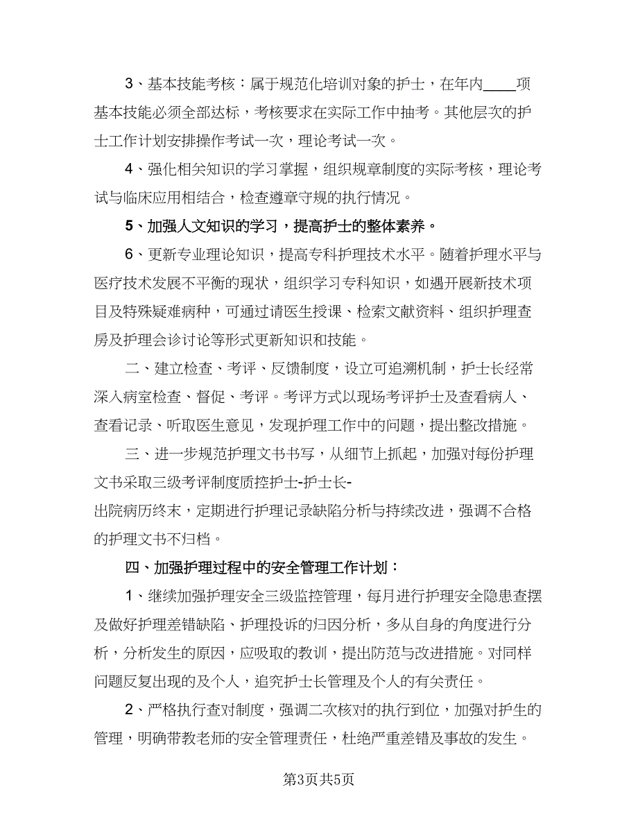 2023年护士个人计划标准模板（二篇）_第3页