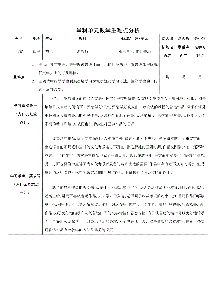 语文 初中 初三 沪教版 第三单元 走近鲁迅_第1页