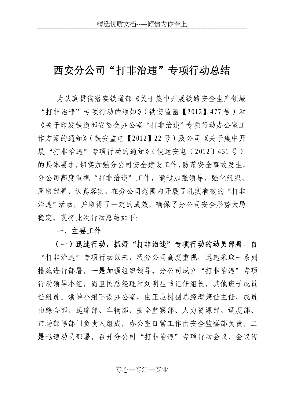 打非治违专项行动总结_第1页