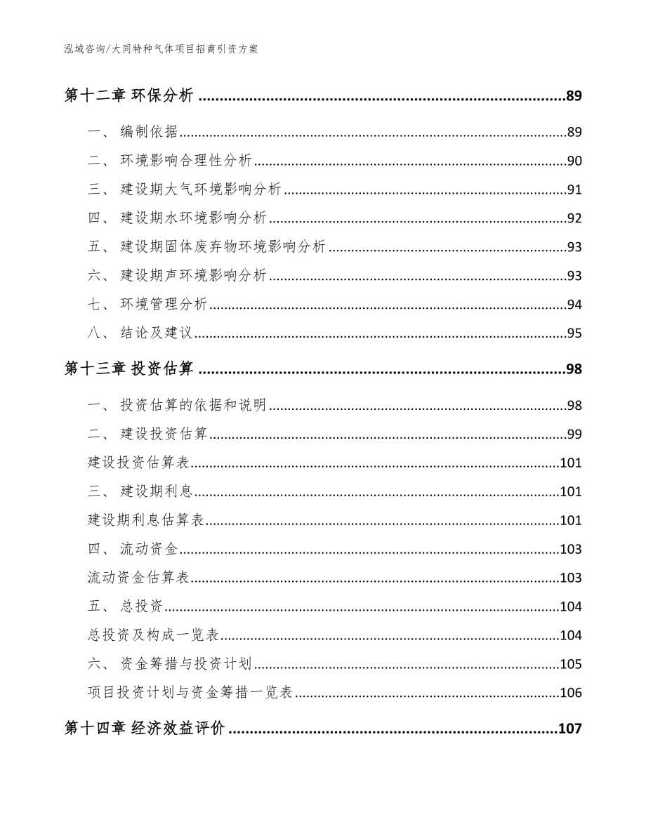 大同特种气体项目招商引资方案（模板范本）_第5页