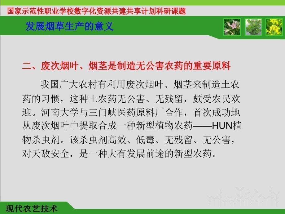 废次烟叶烟茎是制造无公害农药的重要原料_第5页