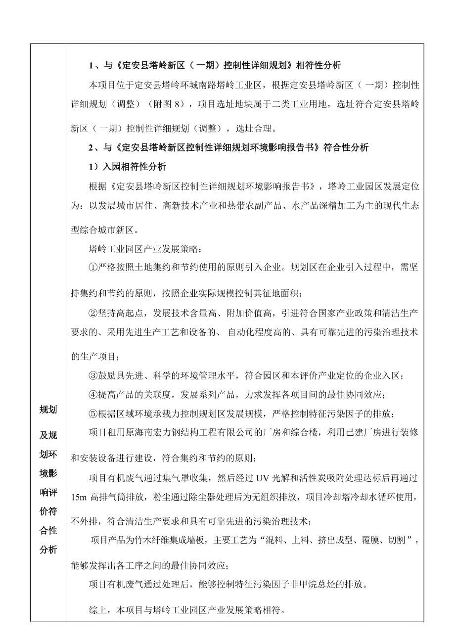 定安年产15万立方米竹木纤维集成墙板项目 环评报告.docx_第5页