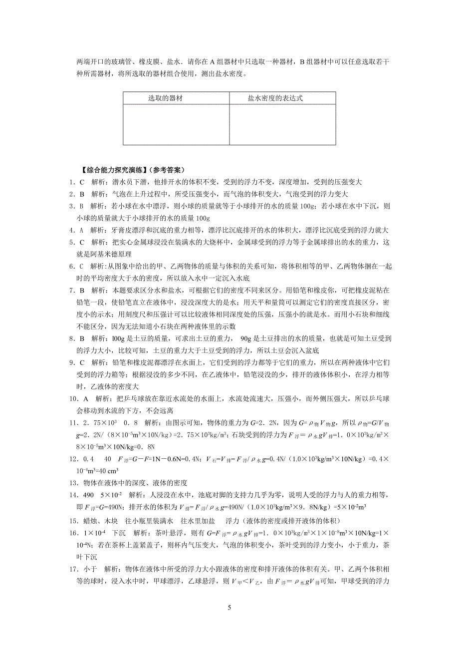 浮力与升力--综合能力探究演练(含答案).doc_第5页