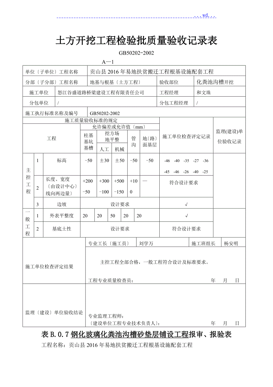 化粪池报审检验批、_第2页