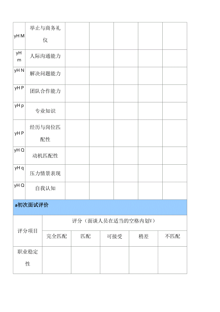 员工面试录用考核表_第3页