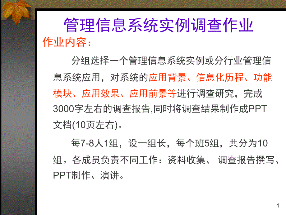 管理信息系统实例调查作业_第1页