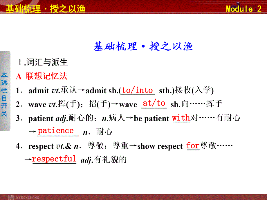 2012高中英语外研必修1复习课件：Module2_第4页