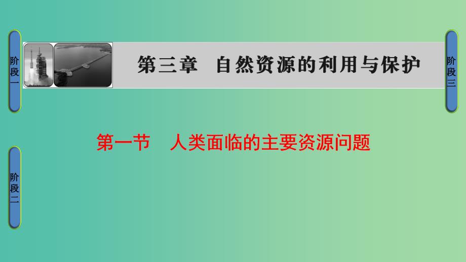 高中地理 第3章 自然资源的利用与保护 第1节 人类面临的主要资源问题课件 新人教版选修6.ppt_第1页