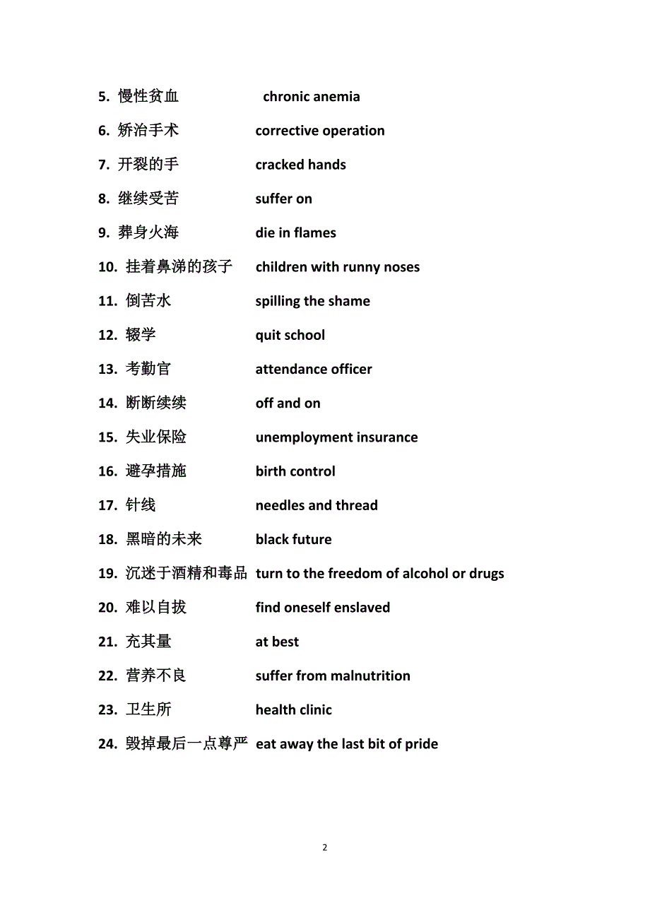 大学词组及翻译_第2页