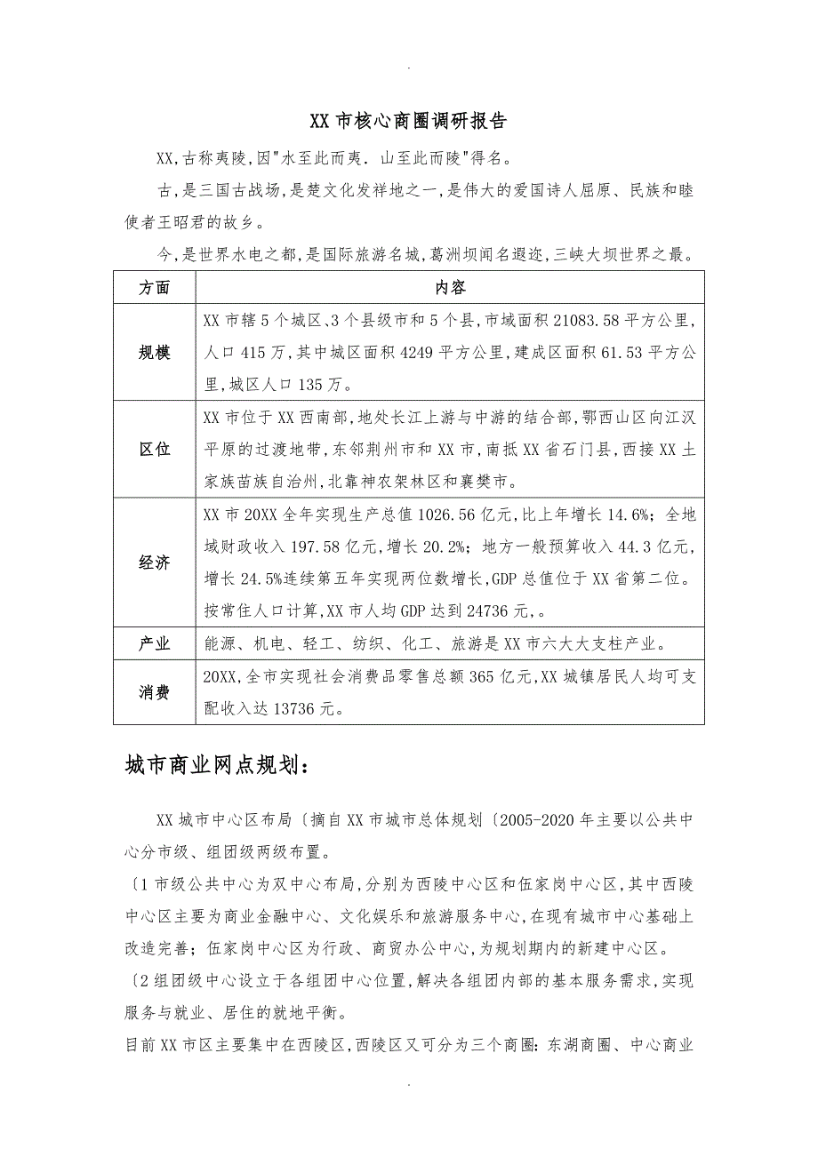 宜昌市核心商圈调研报告书_第1页