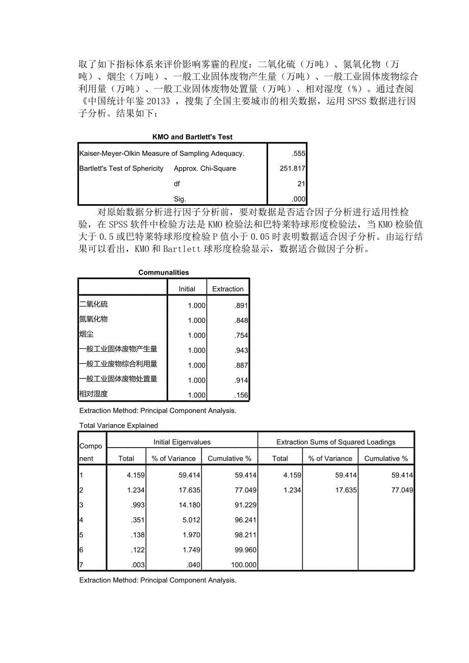 毕业论文-基于因子分析的雾霾形成原因.doc_第5页