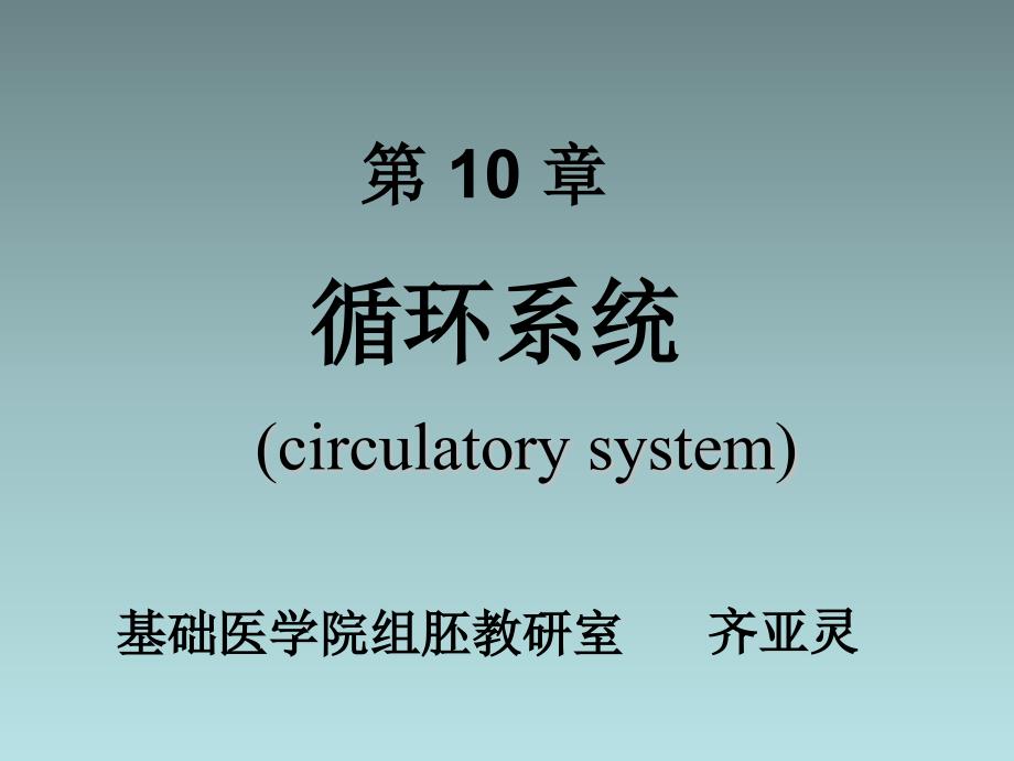 组织学与胚胎学_循环系统.ppt_第1页