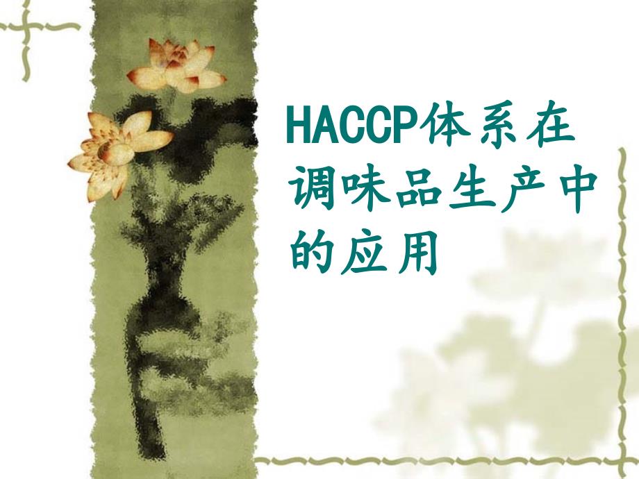 HACCP体系在调味品生产中的应用课件_第1页