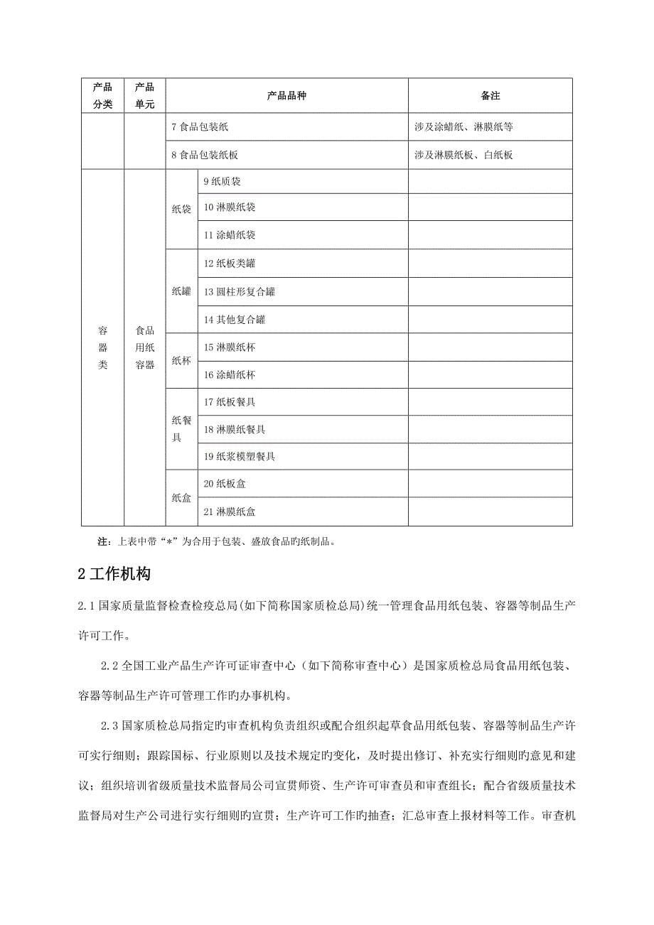 食品用纸包装容器等制品生产许可实施标准细则实施_第5页