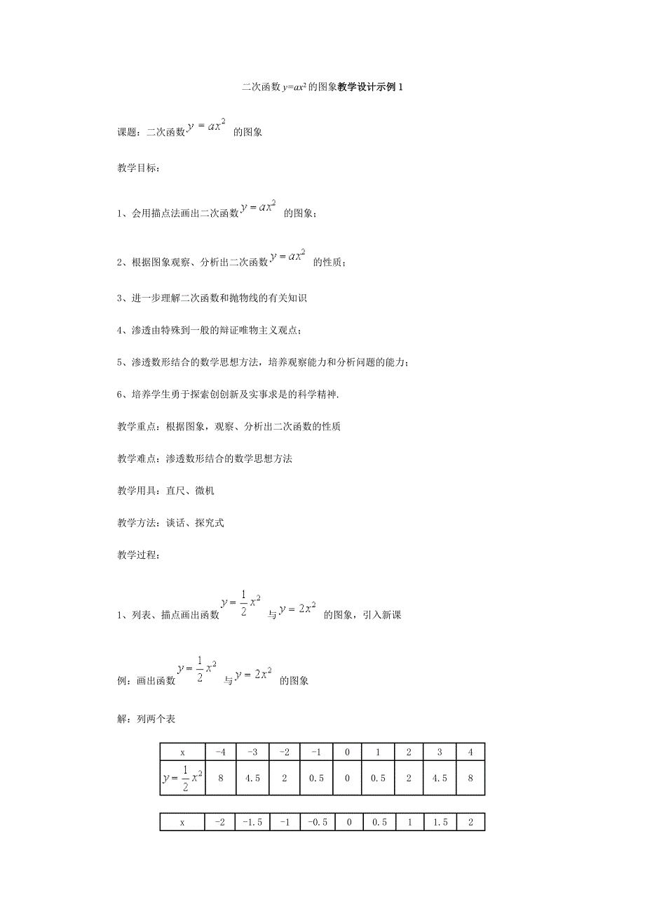 二次函数y=ax2的图象_第1页