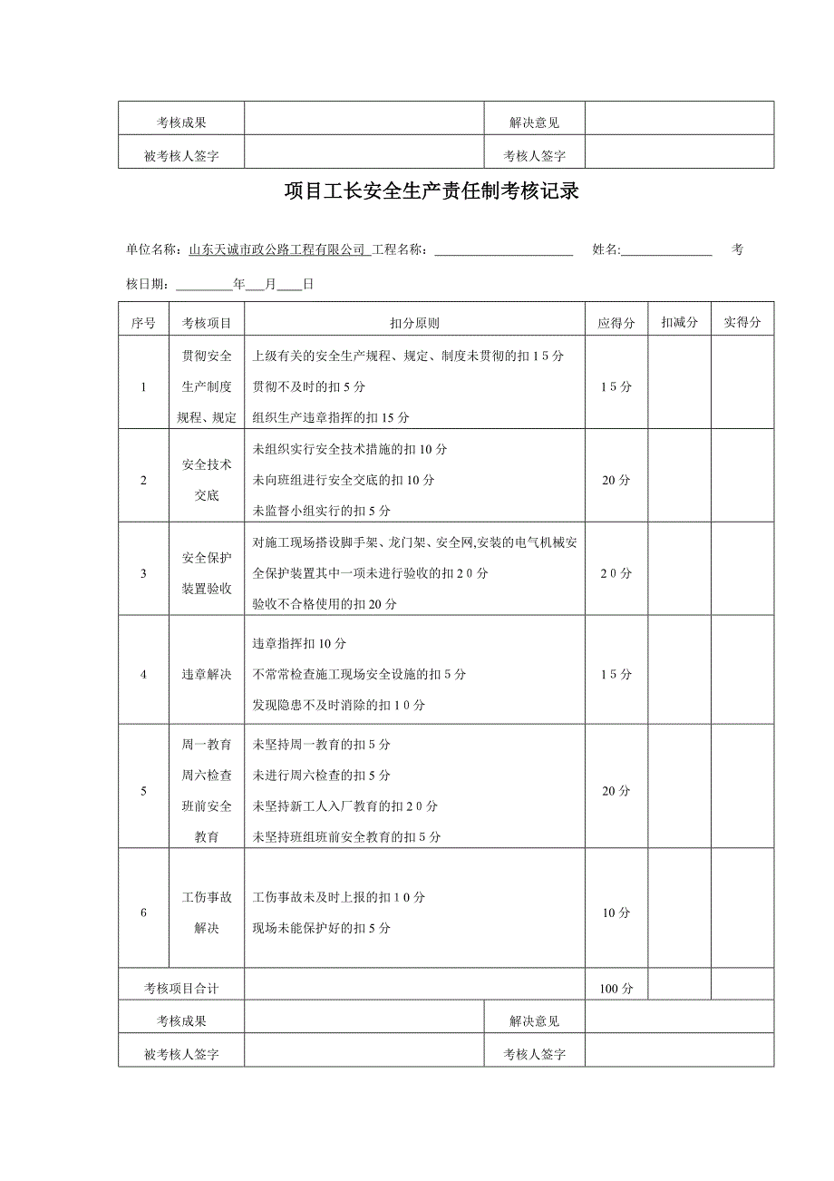 安全生产考核及奖惩记录_第3页