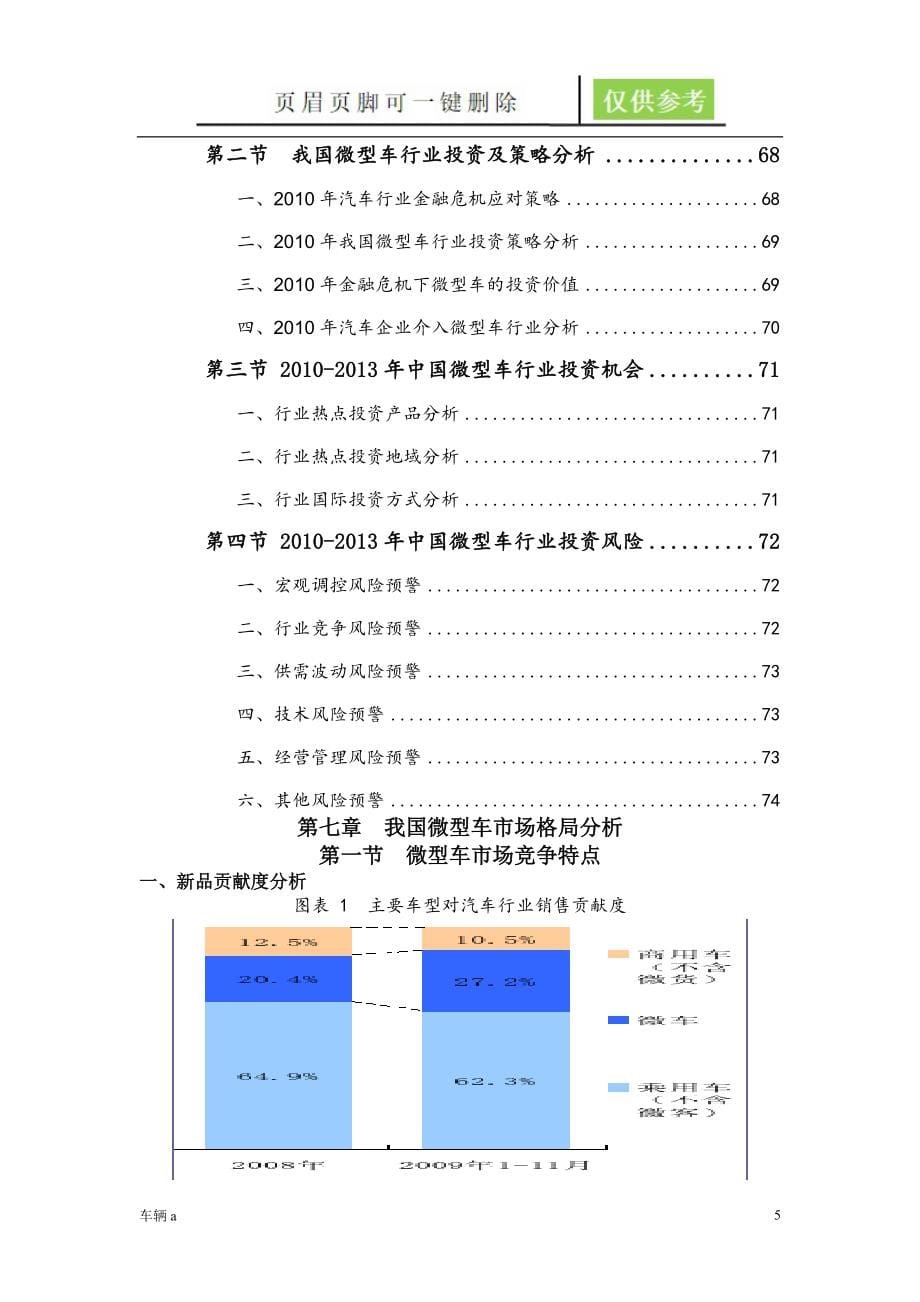 中国微型车行业发展形式及投资预测报告下苍松书苑_第5页