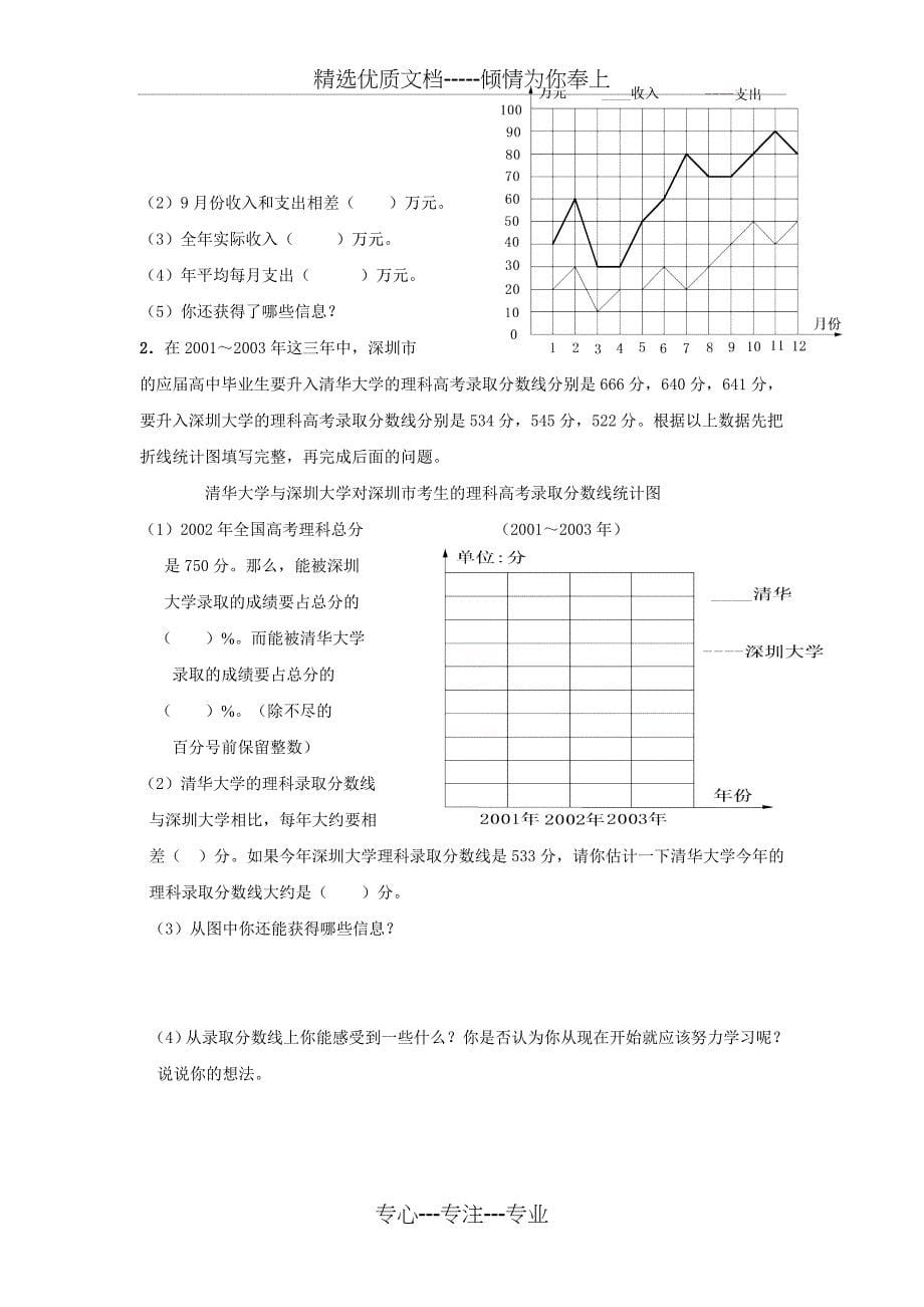 折线统计图练习题_第5页