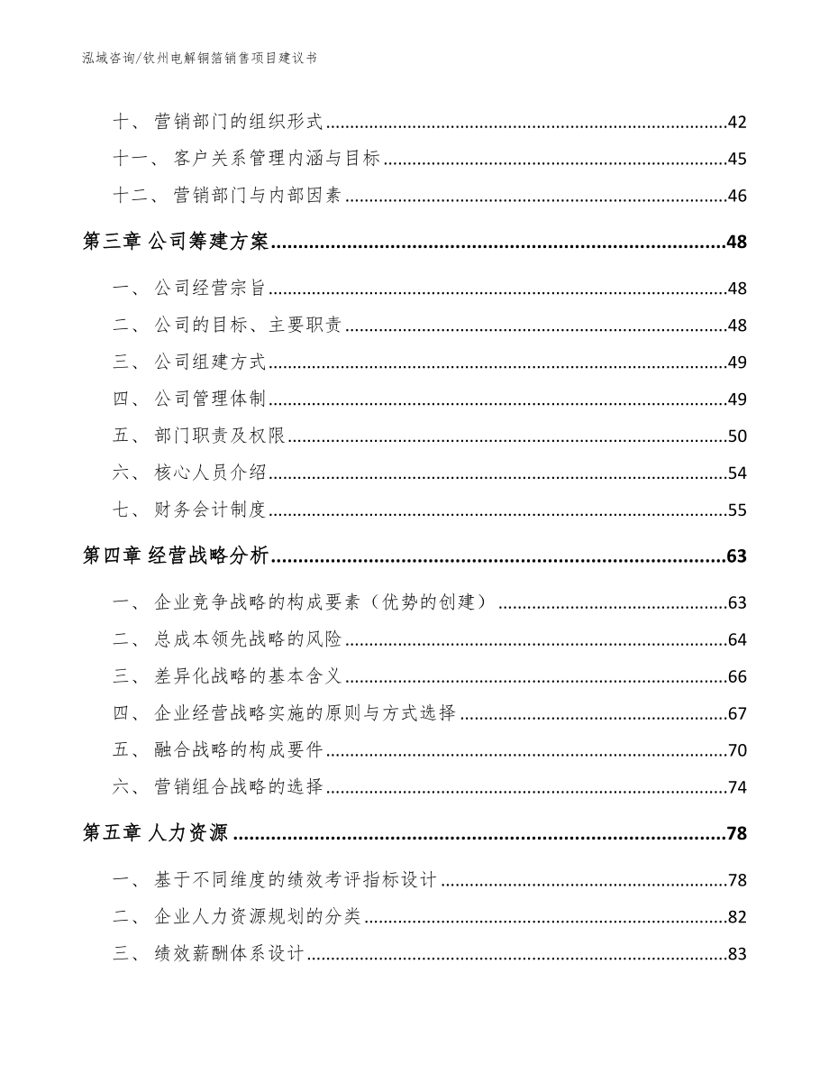 钦州电解铜箔销售项目建议书（范文）_第3页