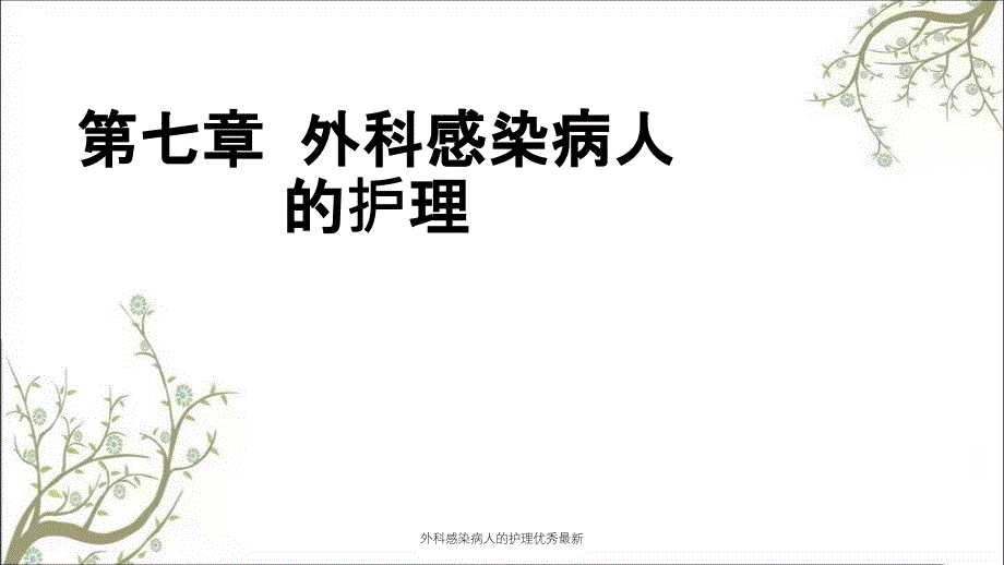 外科感染病人的护理优秀最新_第1页