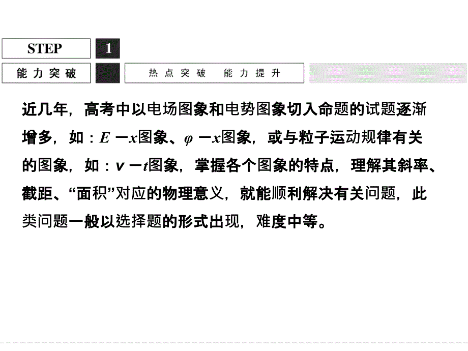 2016届高考物理大一轮复习精讲课件：第7章静电场-5小专题电场中“三类”典型图象问题的突破_第2页