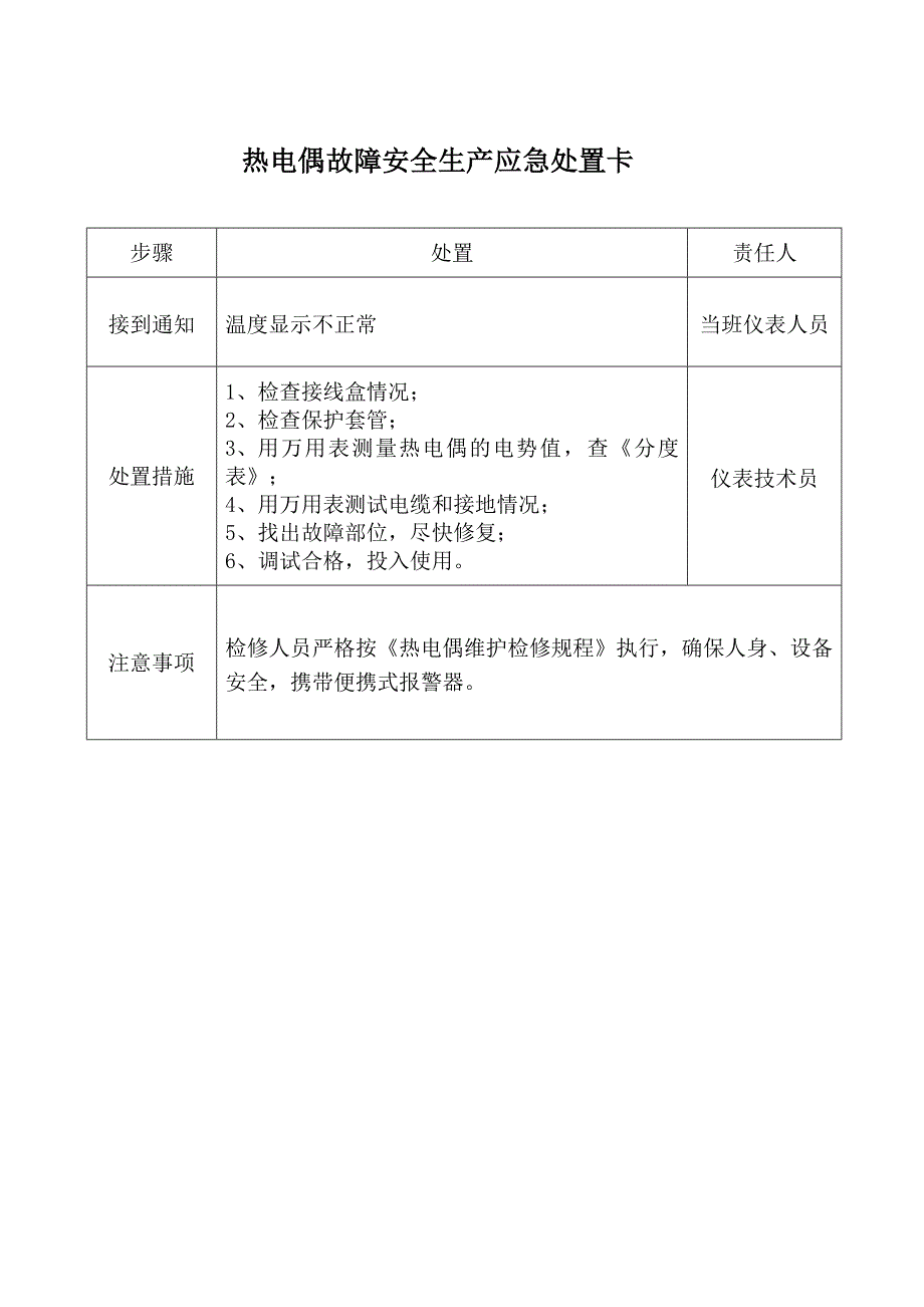 仪表安全生产应急处置卡优质资料_第4页