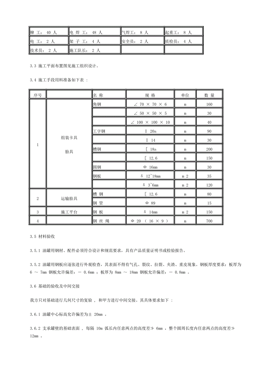 xx油库工程 88 万 m 3 油气库10000m 3 内浮顶油罐施工方案_第4页