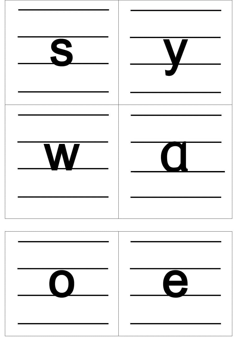 小学汉语拼音字母表卡片(四线格版)标准版_第5页
