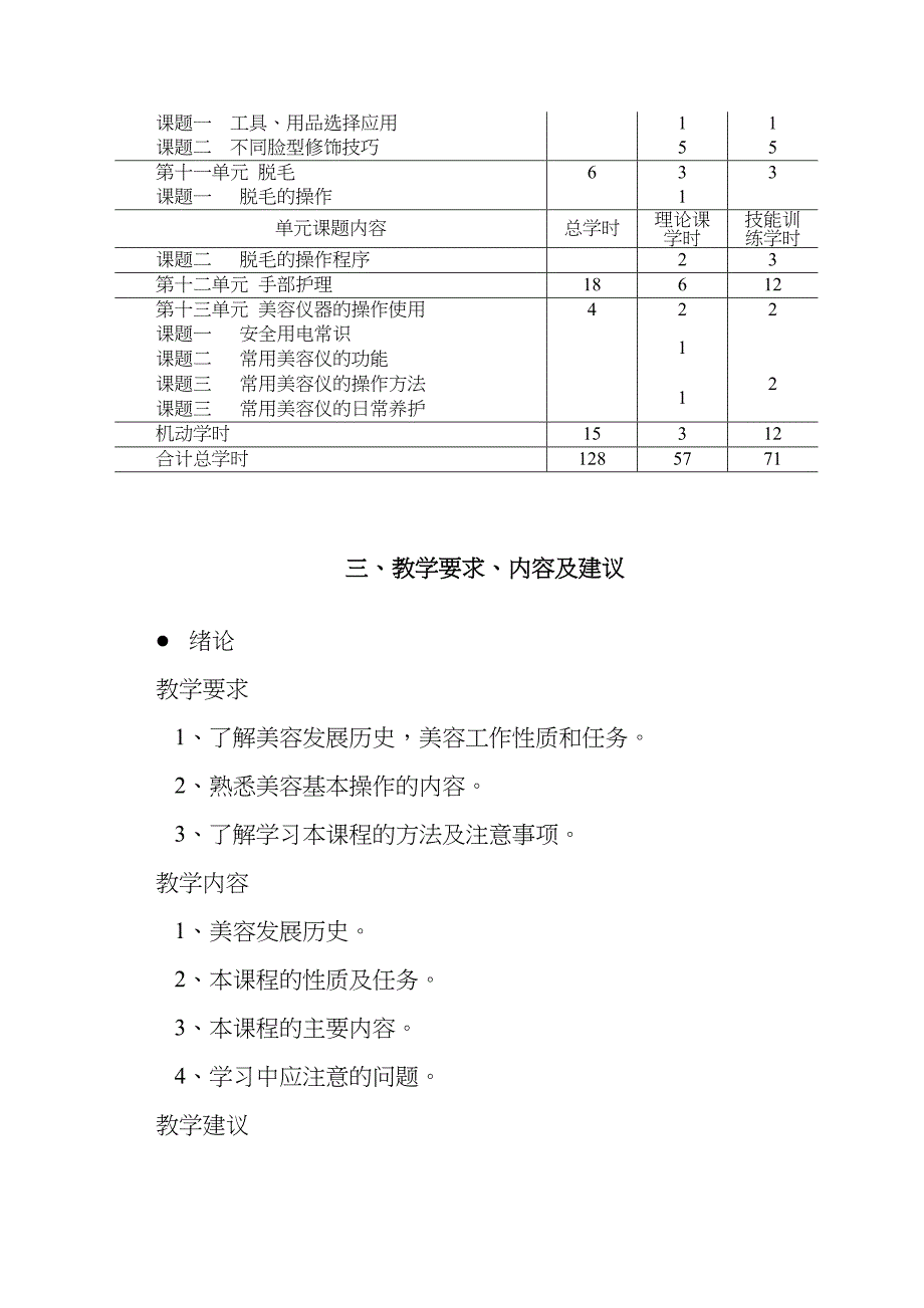 美容师培训教学大纲初级(DOC 17页)_第4页