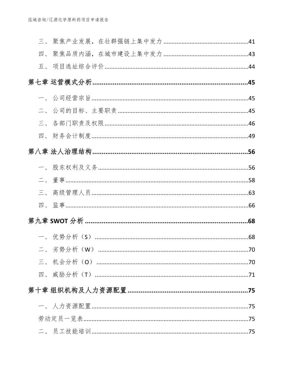 辽源化学原料药项目申请报告_第5页