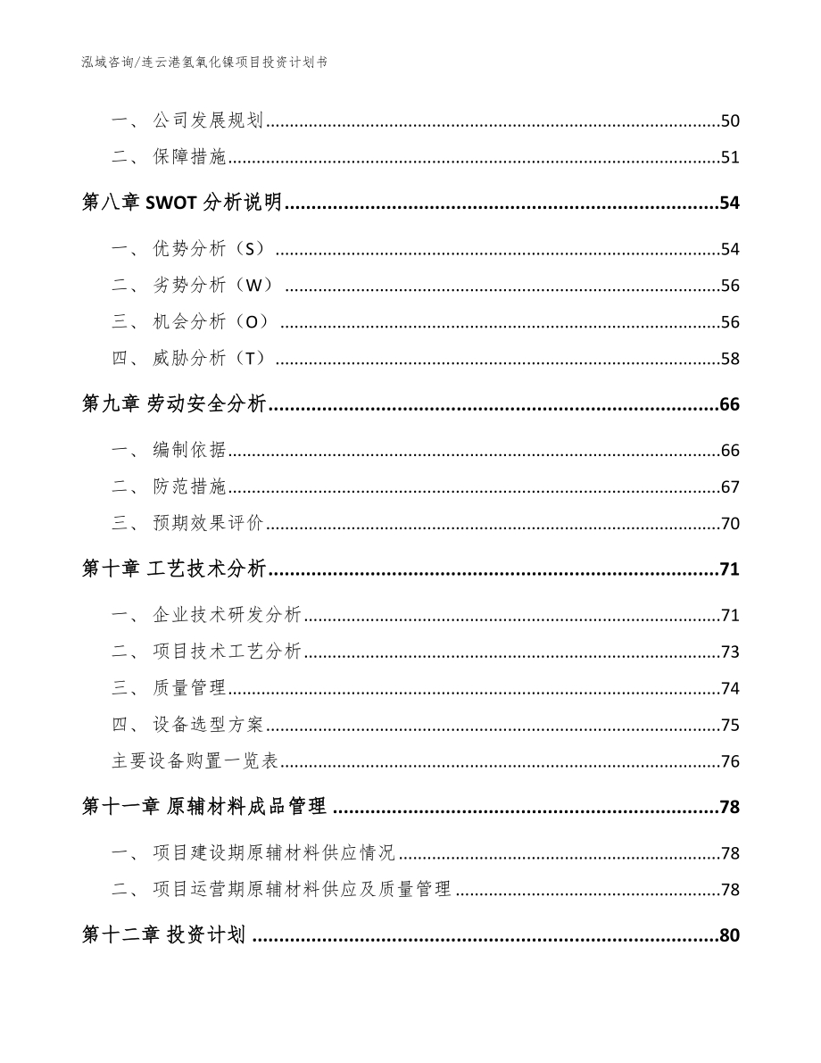 连云港氢氧化镍项目投资计划书（范文模板）_第4页