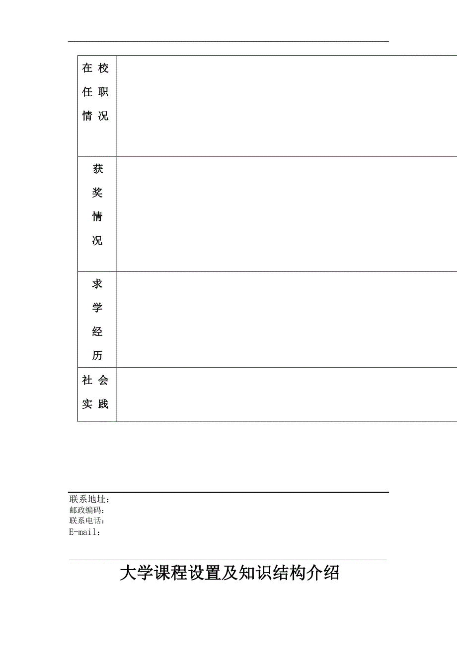 超详细简历表_第4页