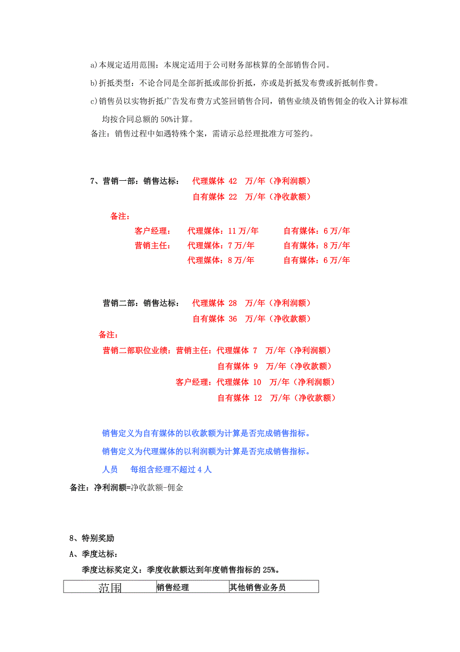 广告公司销售人员薪酬和奖励政策(试行)_第3页