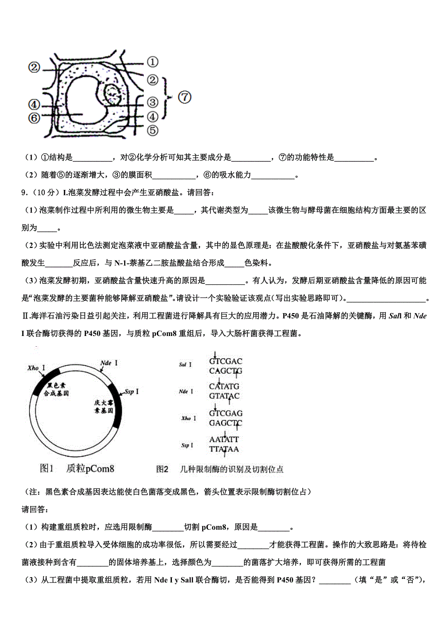 广东省清远市第一中学实验学校2023学年生物高二第二学期期末达标检测模拟试题（含解析）.doc_第3页