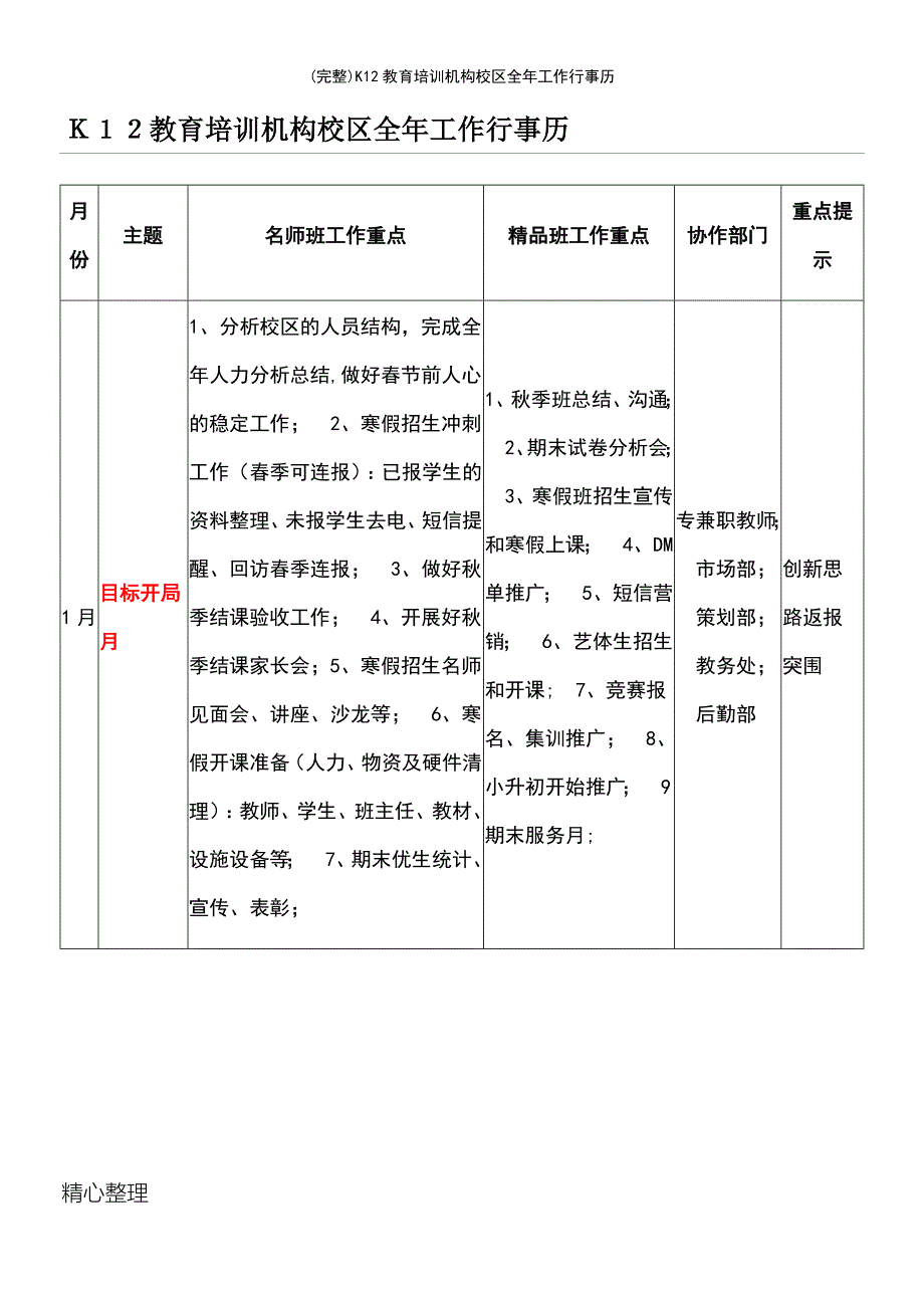 (最新整理)K12教育培训机构校区全年工作行事历_第2页