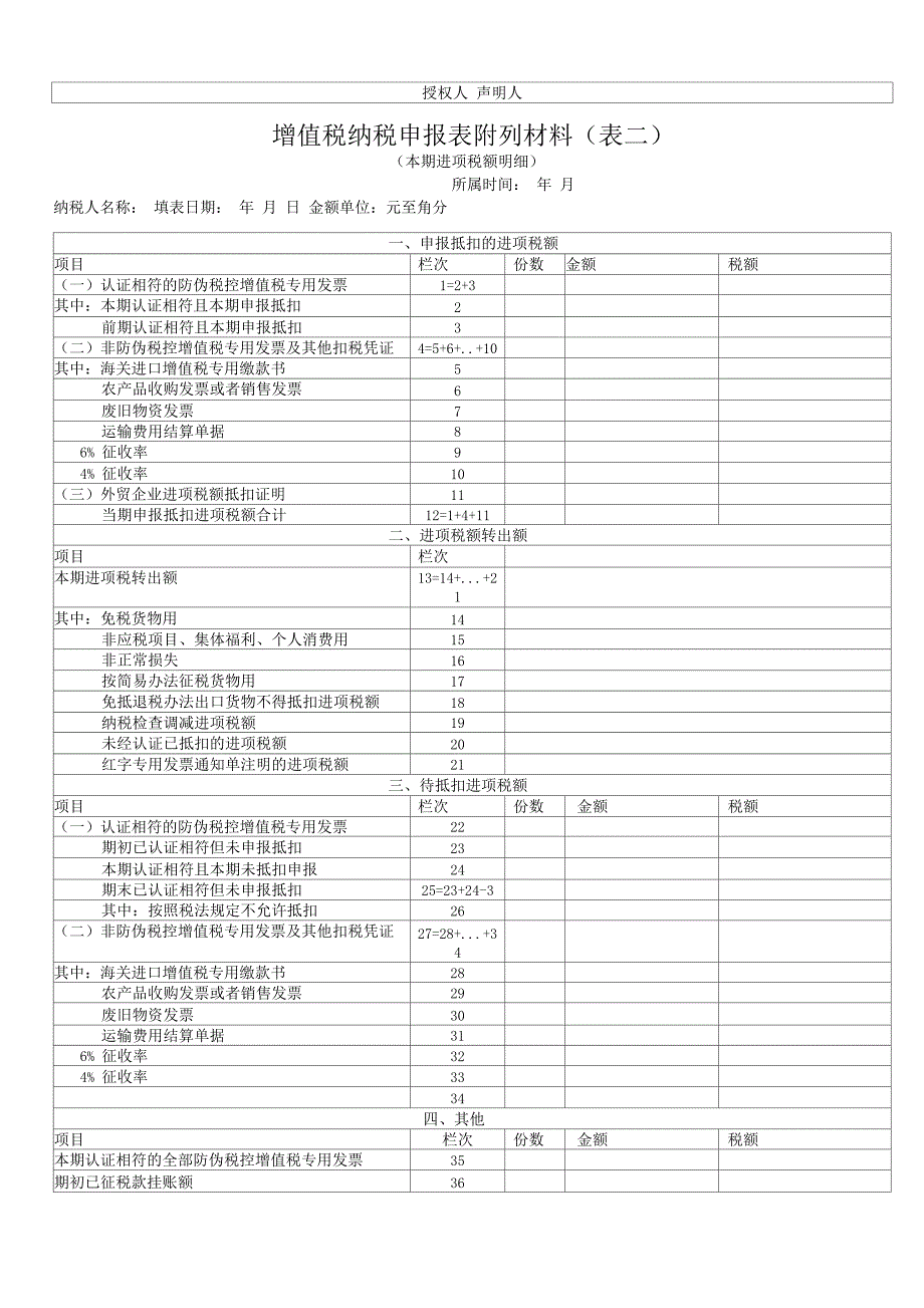 增值税纳税申报表一般纳税人模板_第2页